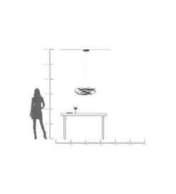 Lampa wisząca SATURN 72 cm czarna
