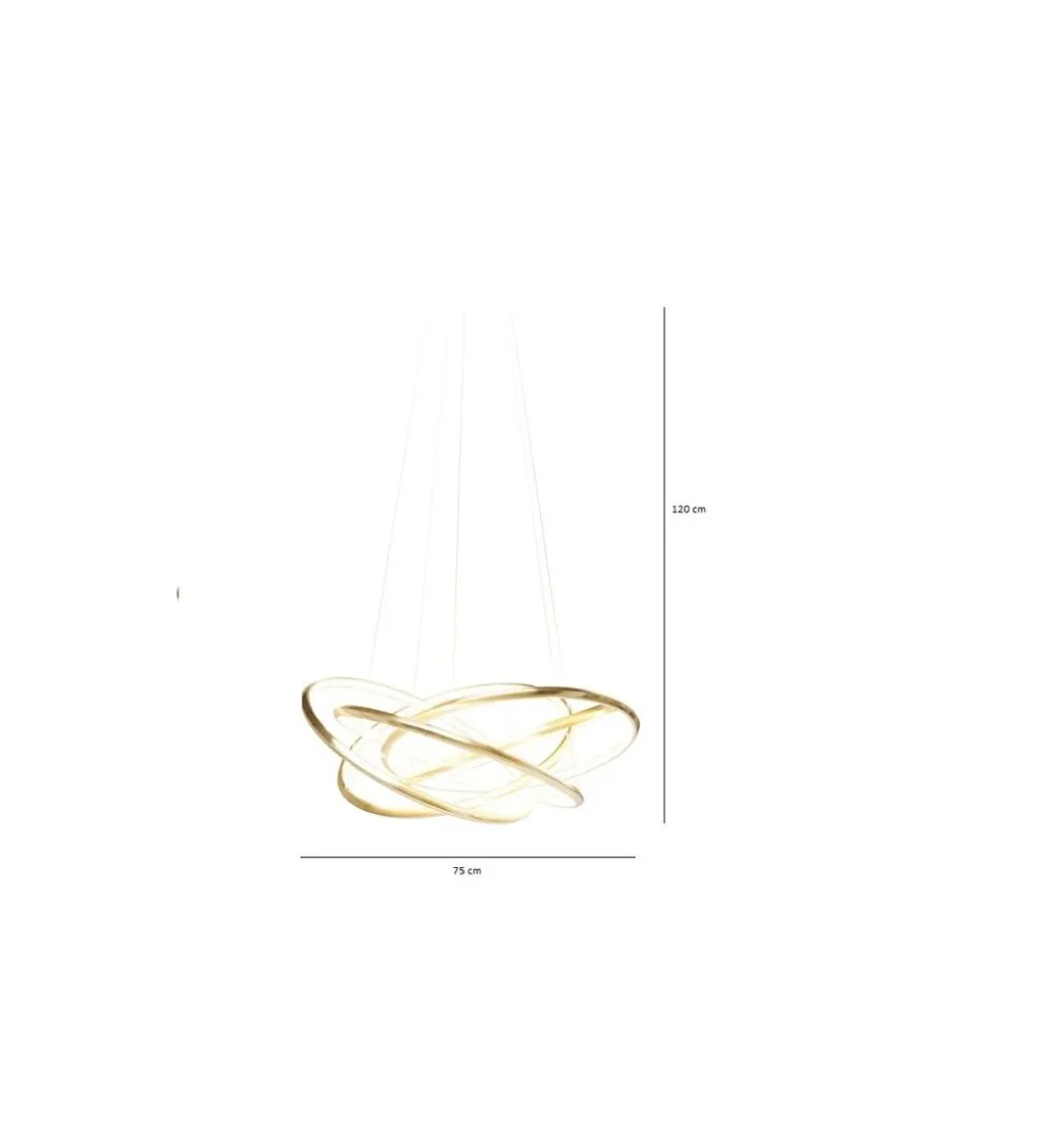 Lampa wisząca SATURN LED 75 cm złota
