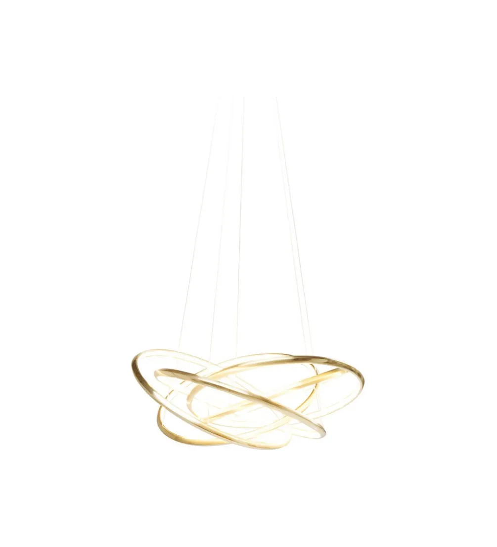 Lampa wisząca SATURN LED 75 cm złota