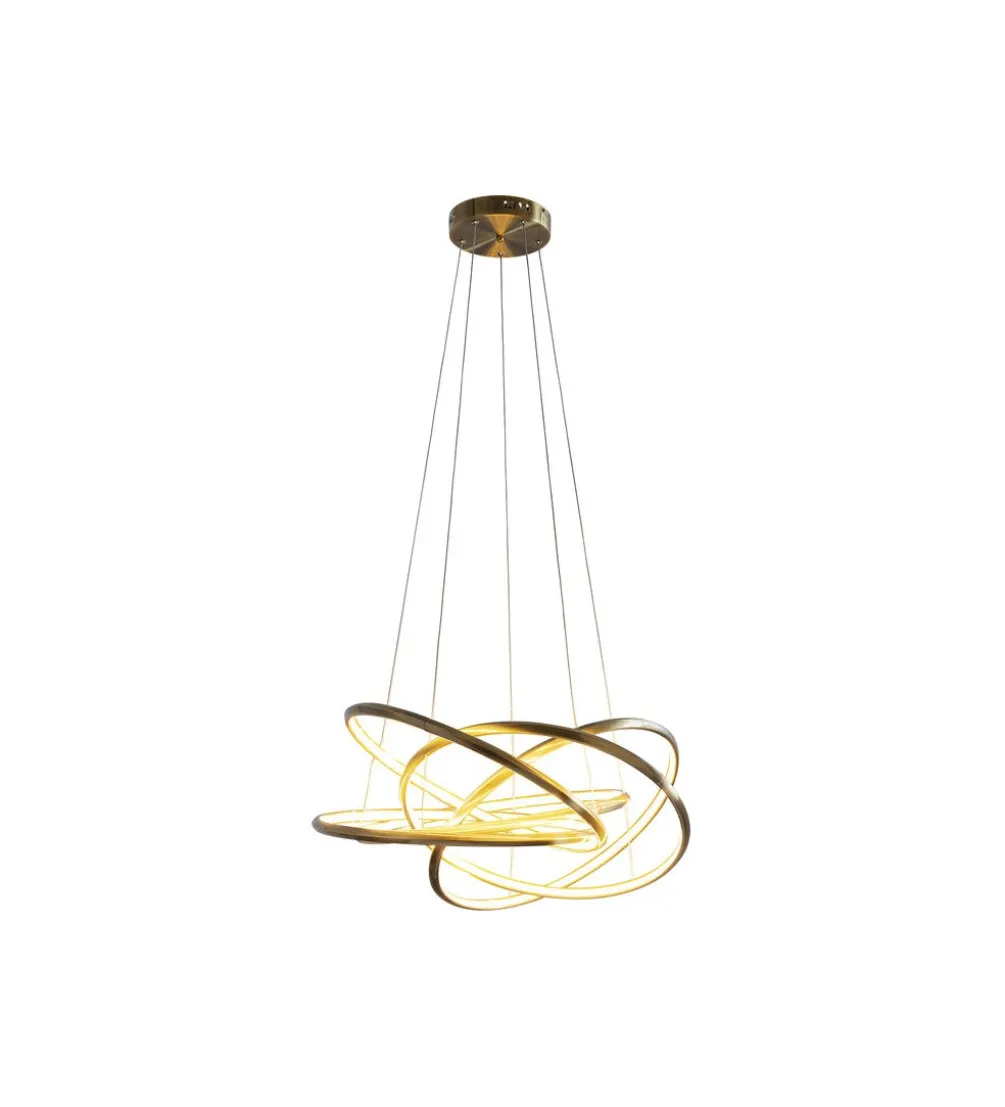 Lampa wisząca SATURN LED 75 cm złota