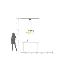 Lampa wisząca SATURN LED 75 cm złota