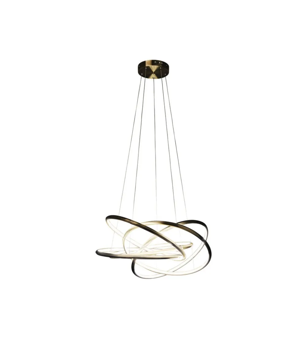 Lampa wisząca SATURN LED 75 cm złota