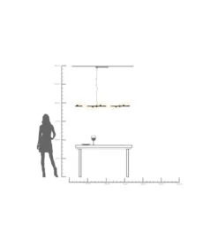 Lampa wisząca SCALA BALLS 150 cm czarna białe klosze
