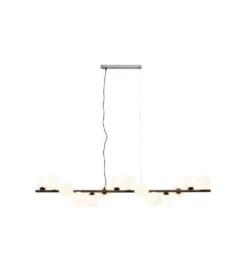 Lampa wisząca SCALA BALLS 150 cm czarna białe klosze