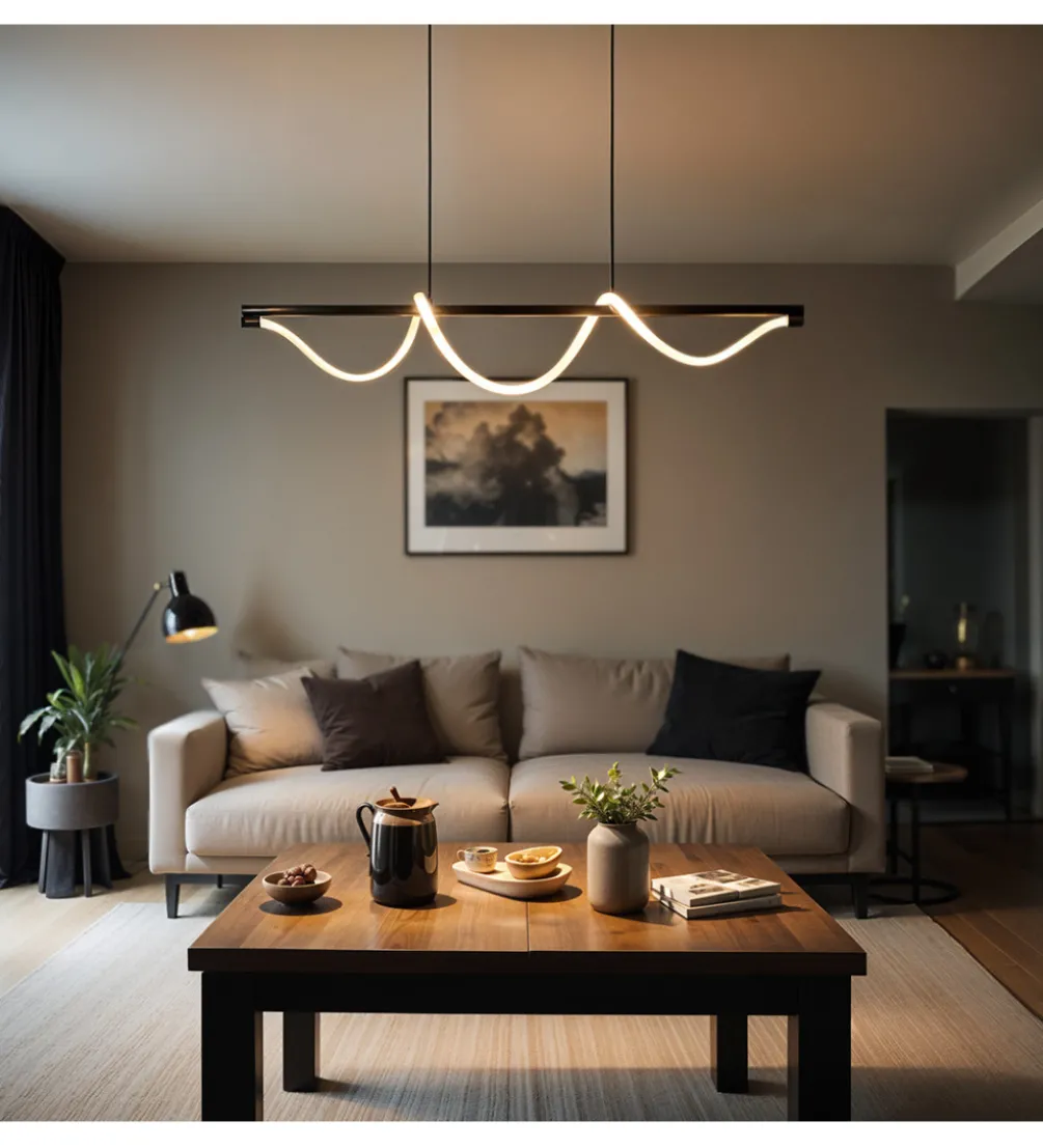 Lampa wisząca SERPENTE 120 cm czarna