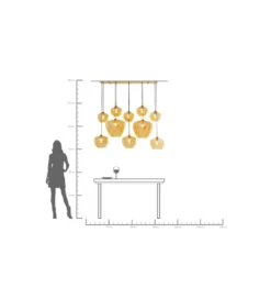 Lampa wisząca SPHERE AMBER TEN 160 cm złota