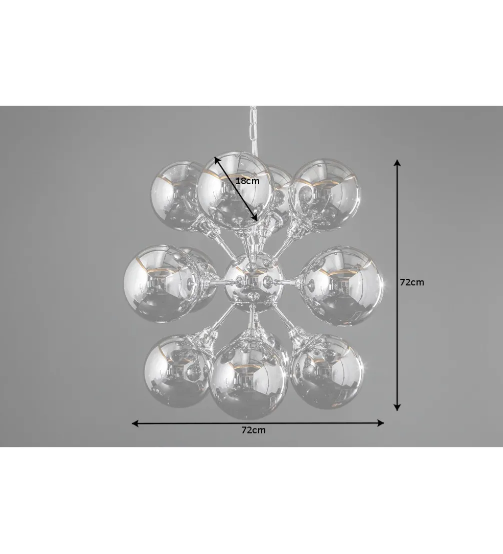 Lampa wisząca STARS 72 cm srebrna