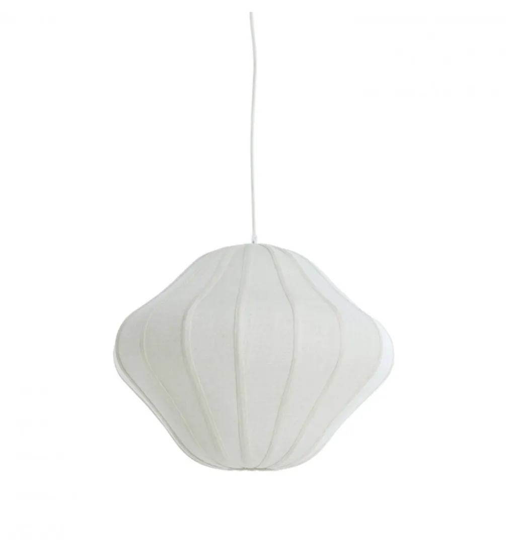 Lampa wisząca SUKAU 50 cm lniana kremowa
