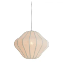 Lampa wisząca SUKAU 50 cm lniana kremowa