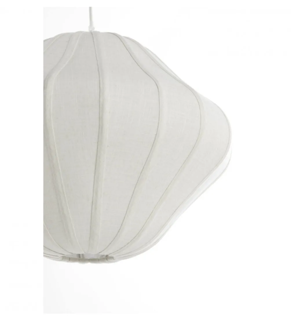 Lampa wisząca SUKAU 50 cm lniana kremowa
