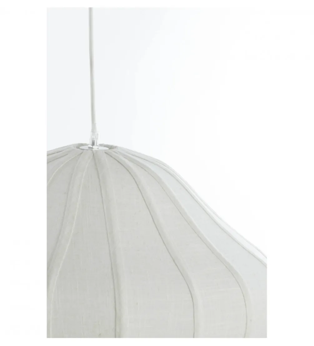 Lampa wisząca SUKAU 50 cm lniana kremowa