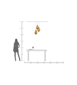 Lampa wisząca SUPERNOVA AMBER TRE 45 cm złota