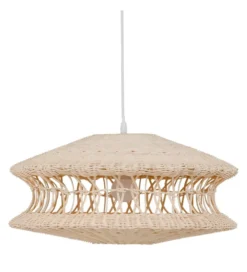 Lampa wisząca TECHO 52 cm ratan kremowa