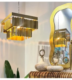 Lampa wisząca TECHO 40 cm złota