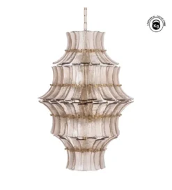 Lampa wisząca TEGOR 53 cm szare szkło