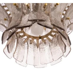 Lampa wisząca TEGOR 53 cm szare szkło
