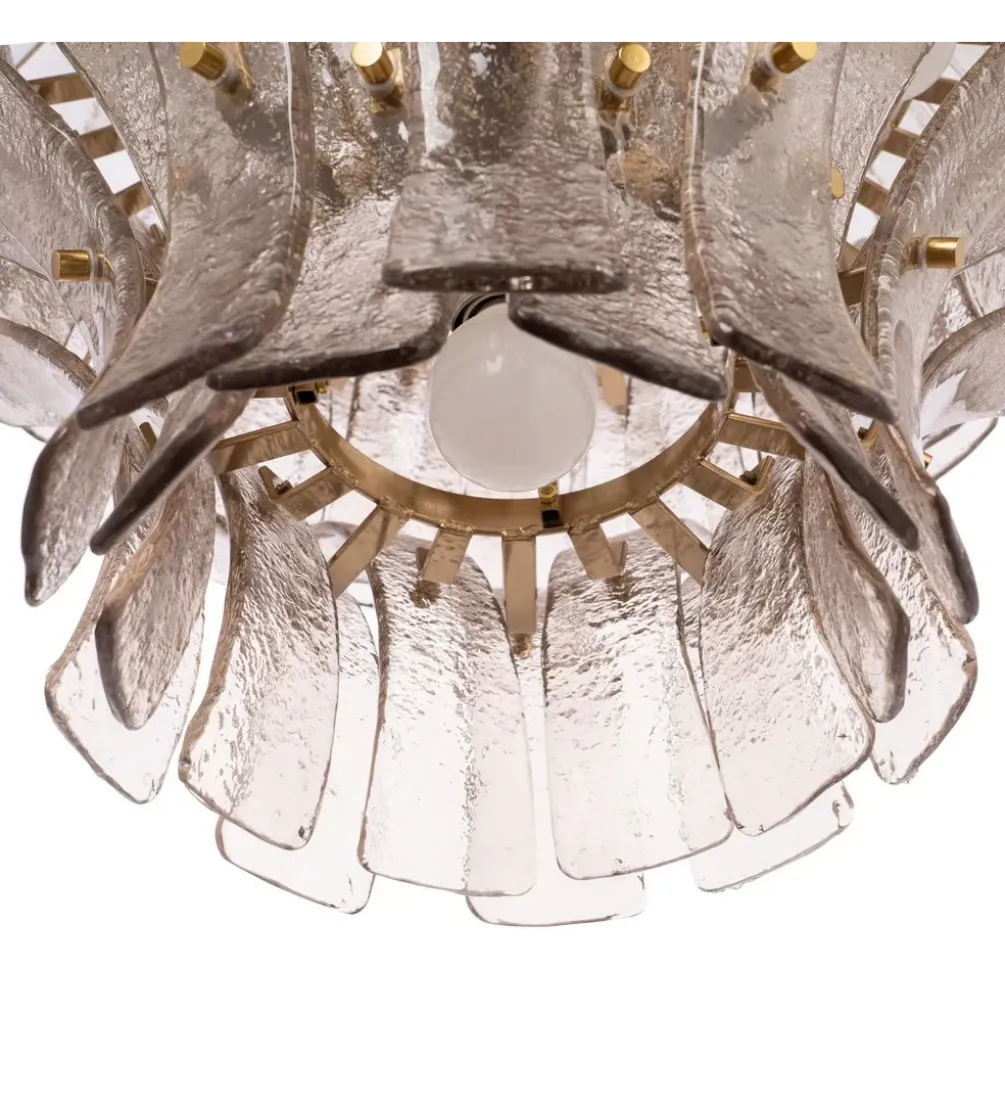 Lampa wisząca TEGOR 53 cm szare szkło