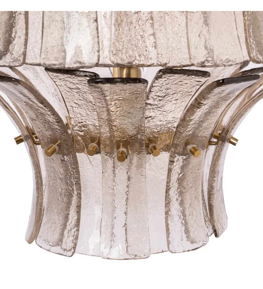 Lampa wisząca TEGOR 53 cm szare szkło