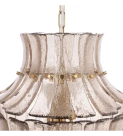 Lampa wisząca TEGOR 53 cm szare szkło