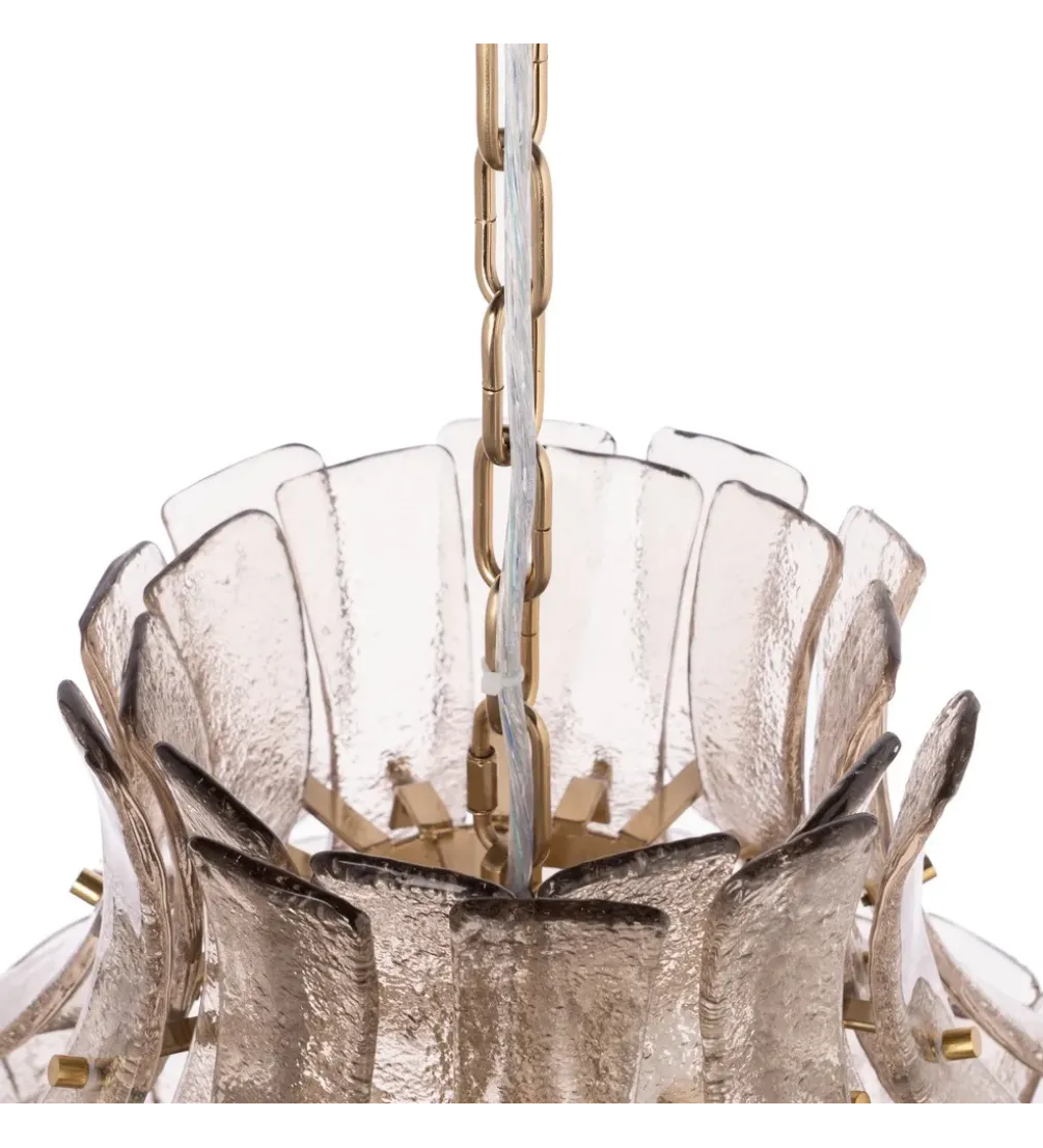 Lampa wisząca TEGOR 53 cm szare szkło