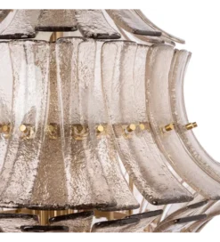 Lampa wisząca TEGOR 53 cm szare szkło