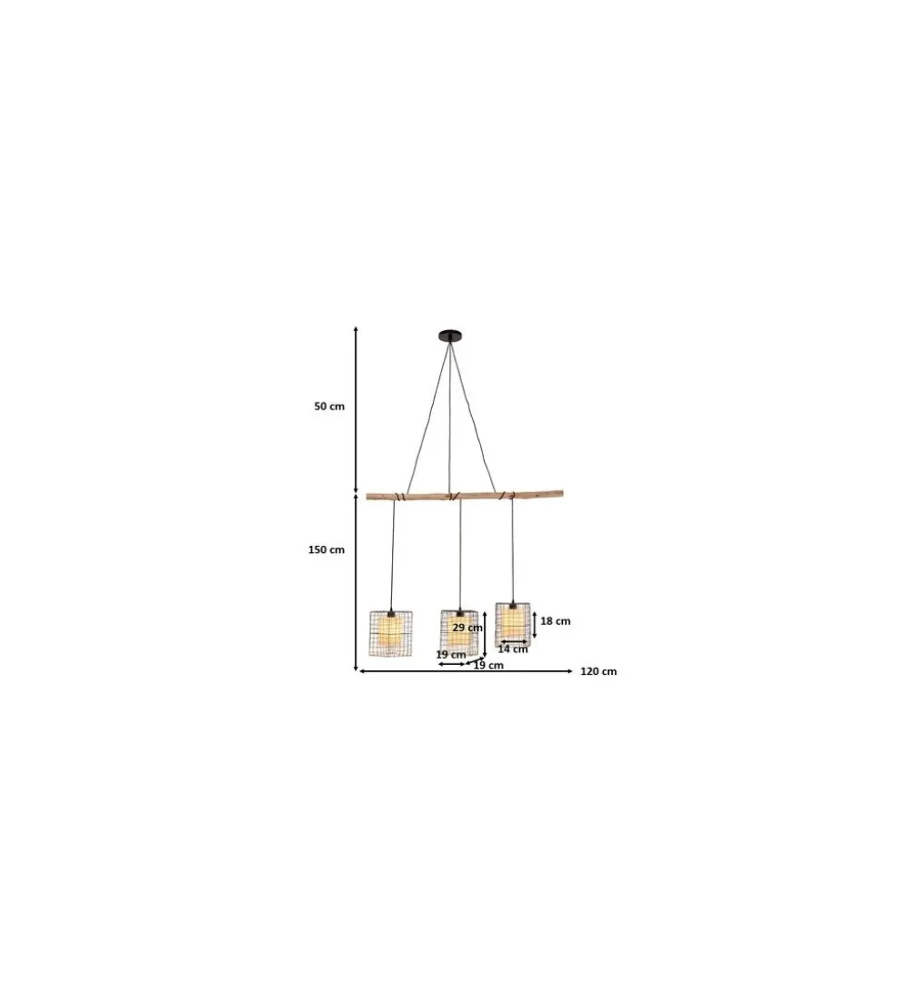 Lampa wisząca THREE GRIDS 120 cm