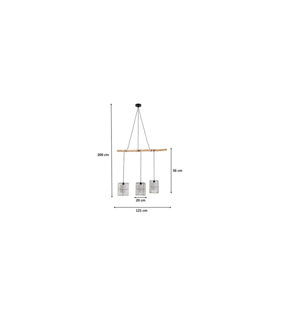 Lampa wisząca THREE GRIDS 120 cm