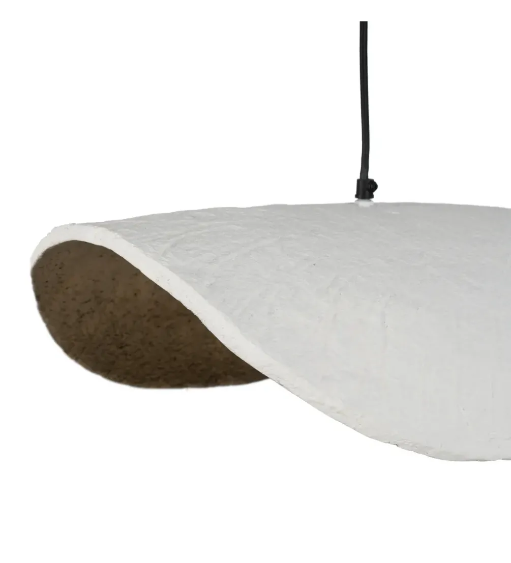 Lampa wisząca VIERA papier-mâché biała