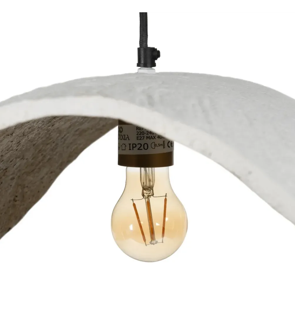 Lampa wisząca VIERA papier-mâché biała