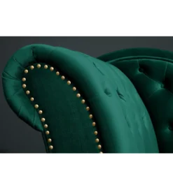 Leżanka BRIGIDA Chesterfield szmaragdowo zielony aksamit