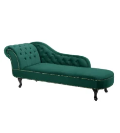 Leżanka BRIGIDA Chesterfield szmaragdowo zielony aksamit