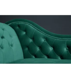 Leżanka BRIGIDA Chesterfield szmaragdowo zielony aksamit