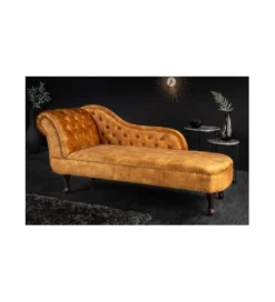 Leżanka Chesterfield BRIGIDA musztardowa