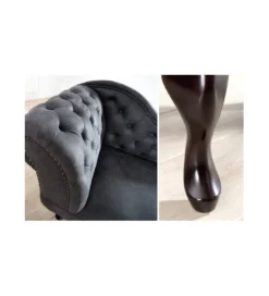 Leżanka Chesterfield BRIGIDA 170 cm Szary antyczny