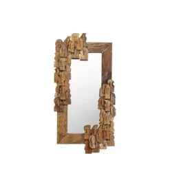Lustro BE MIND 90 x 160 cm drewno naturalne