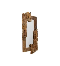 Lustro BE MIND 90 x 160 cm drewno naturalne