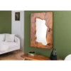 Lustro ścienne MOZAIKA 90 cm drewno tekowe