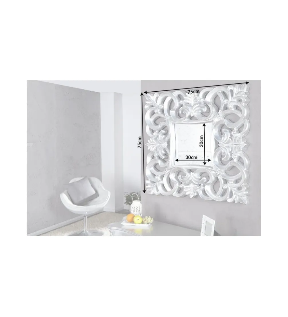 Lustro ścienne Venice 75cm srebrne