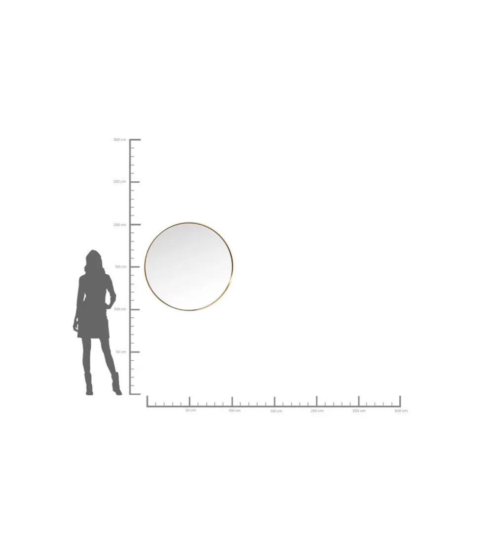 Lustro CURVE 100 cm mosiądź