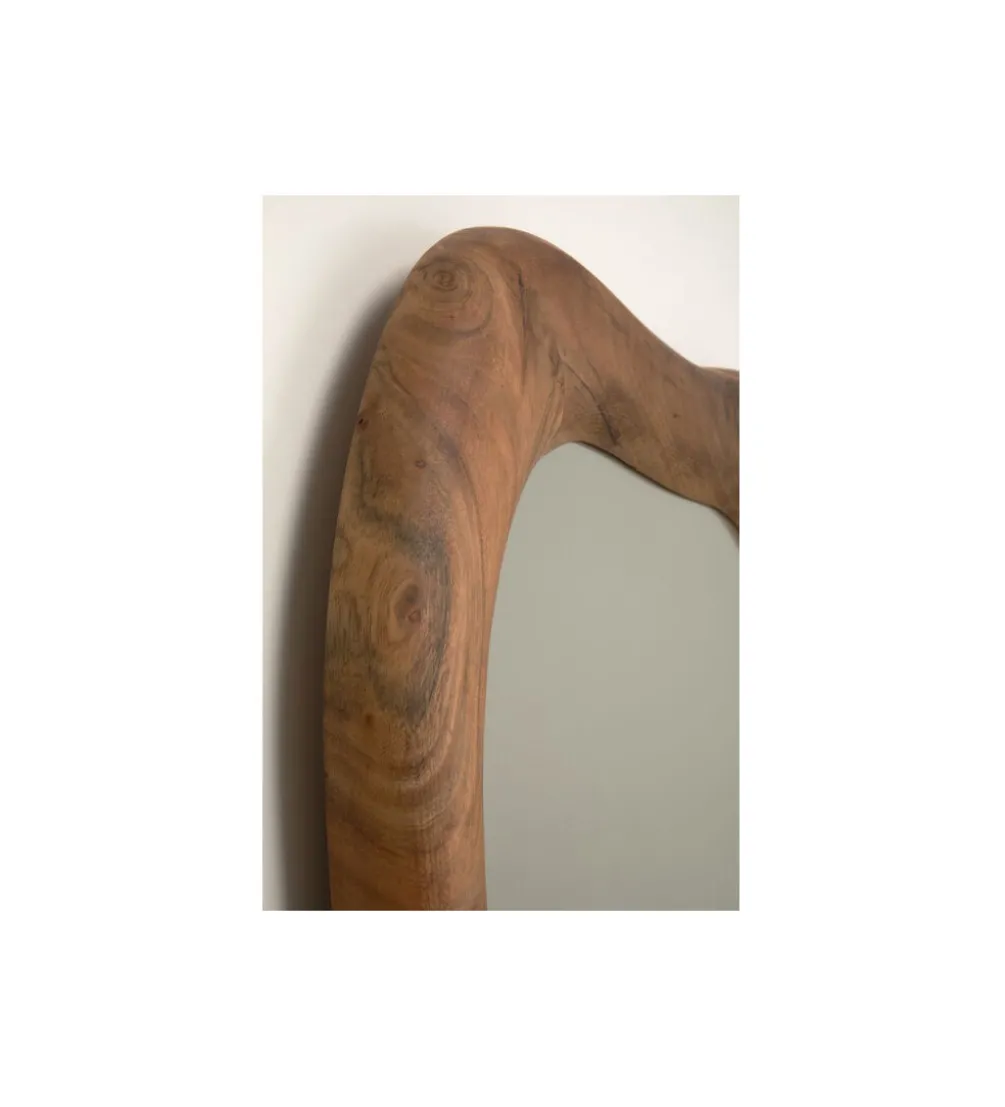 Lustro JORGE 80 x 78 cm drewno akacja naturalne