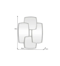 Lustro QUADRA 90 cm srebrny