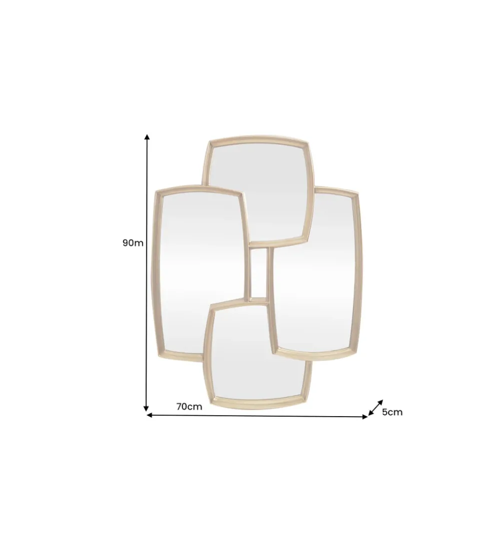 Lustro QUADRA 90 cm złota