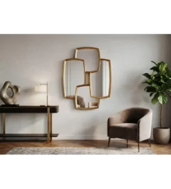 Lustro QUADRA 90 cm złota