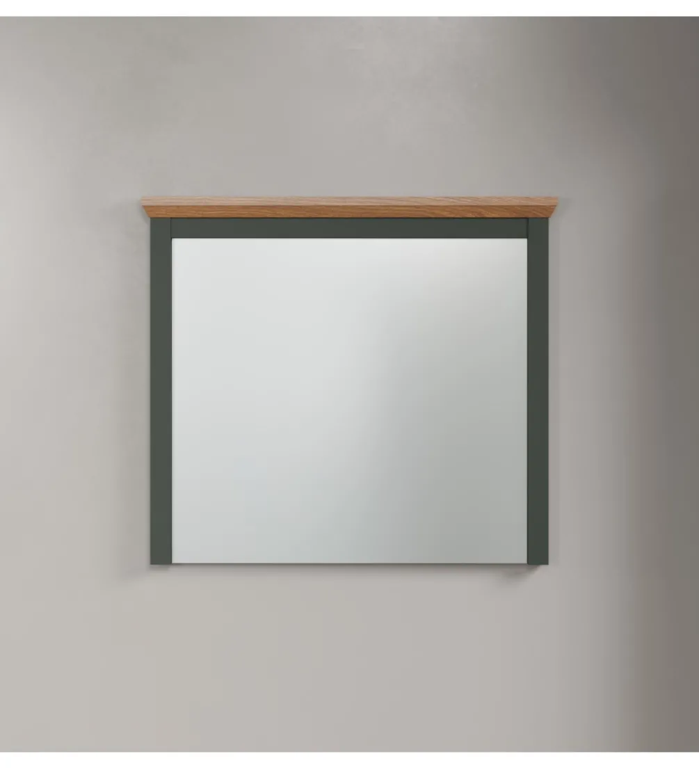 Lustro STANTON 68 cm w optyce dębu Evoke Ciemnozielony