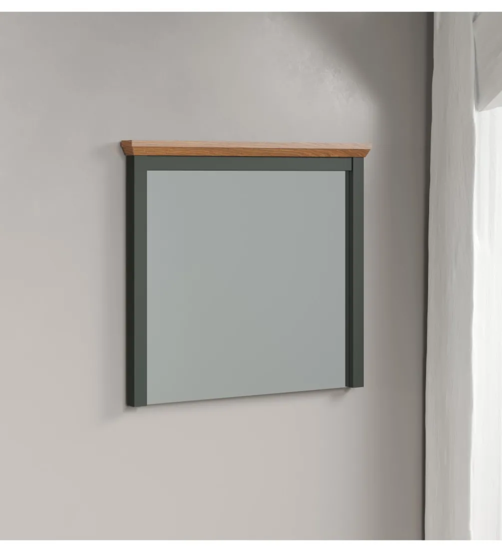 Lustro STANTON 68 cm w optyce dębu Evoke Ciemnozielony