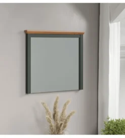 Lustro STANTON 68 cm w optyce dębu Evoke Ciemnozielony