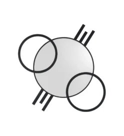 Lustro TRIPLE CIRCLE 124 x 119 cm czarne