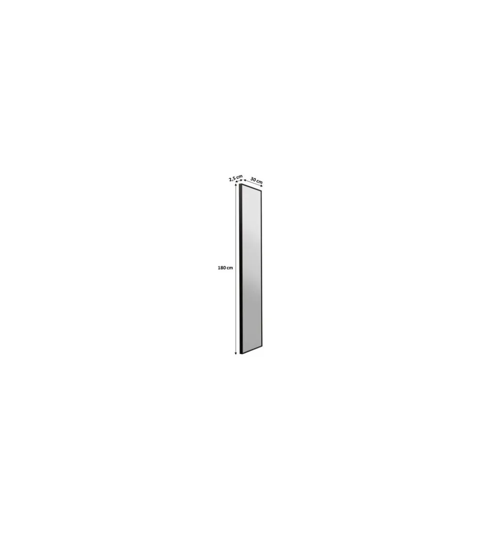 Lustro wiszące BELLA MO 30 x 180 cm czarne
