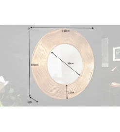 Lustro wiszące 100 cm złote