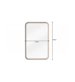 Lustro wiszące CORSE 50 cm drewno dąb